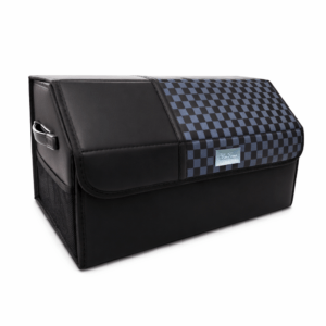 Car Trunk Organiser with Lid and Sturdy Handle Collapsible Durable Premium Leather Storage Box Cargo